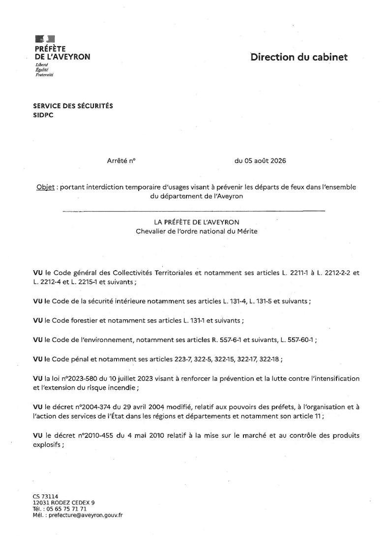 Arrêté n°12-2026-08-08-00001 du 05 août 2026