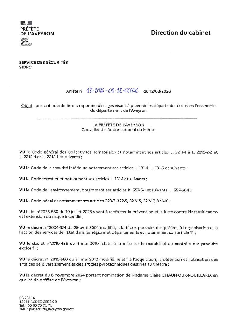 Arrêté n°12-2026-08-12-00006 du 12/08/2026